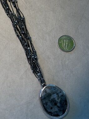 Silpada beaded necklace in charcoal